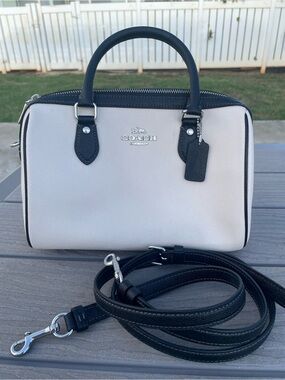 Coach Medium Rowen in White and Black